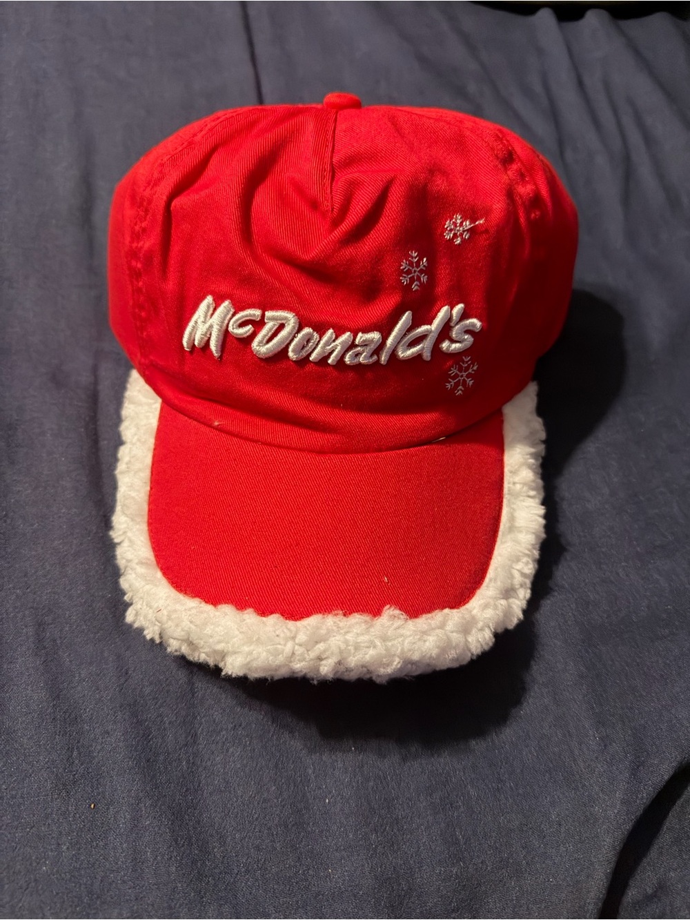 McDonald's Adult Winter Red Faux-Sherpa Baseball Cap